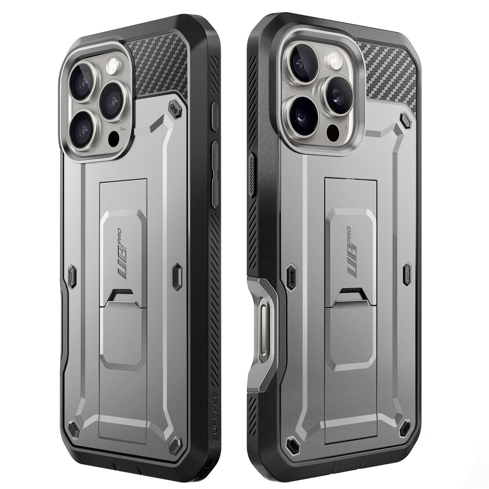 Alt View 6. SUPCASE - iPhone 16 Pro 6.3 inch Unicorn Beetle Pro Rugged Case - Titan Gray.