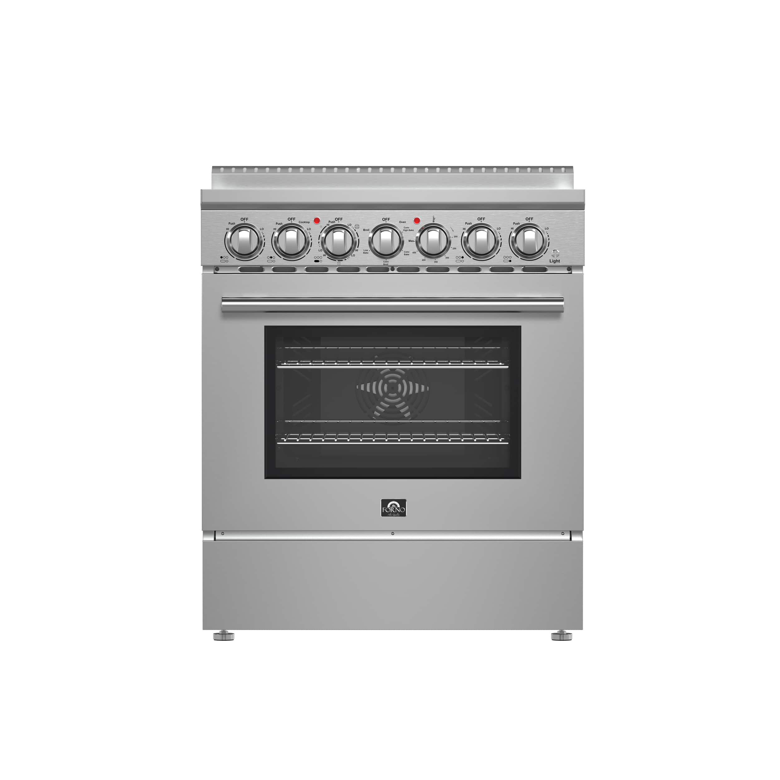 Forno Appliances - Paolo 4.38 cu. ft. Freestanding Electric True Convection Range with Warming Zone - Silver - Front_Zoom