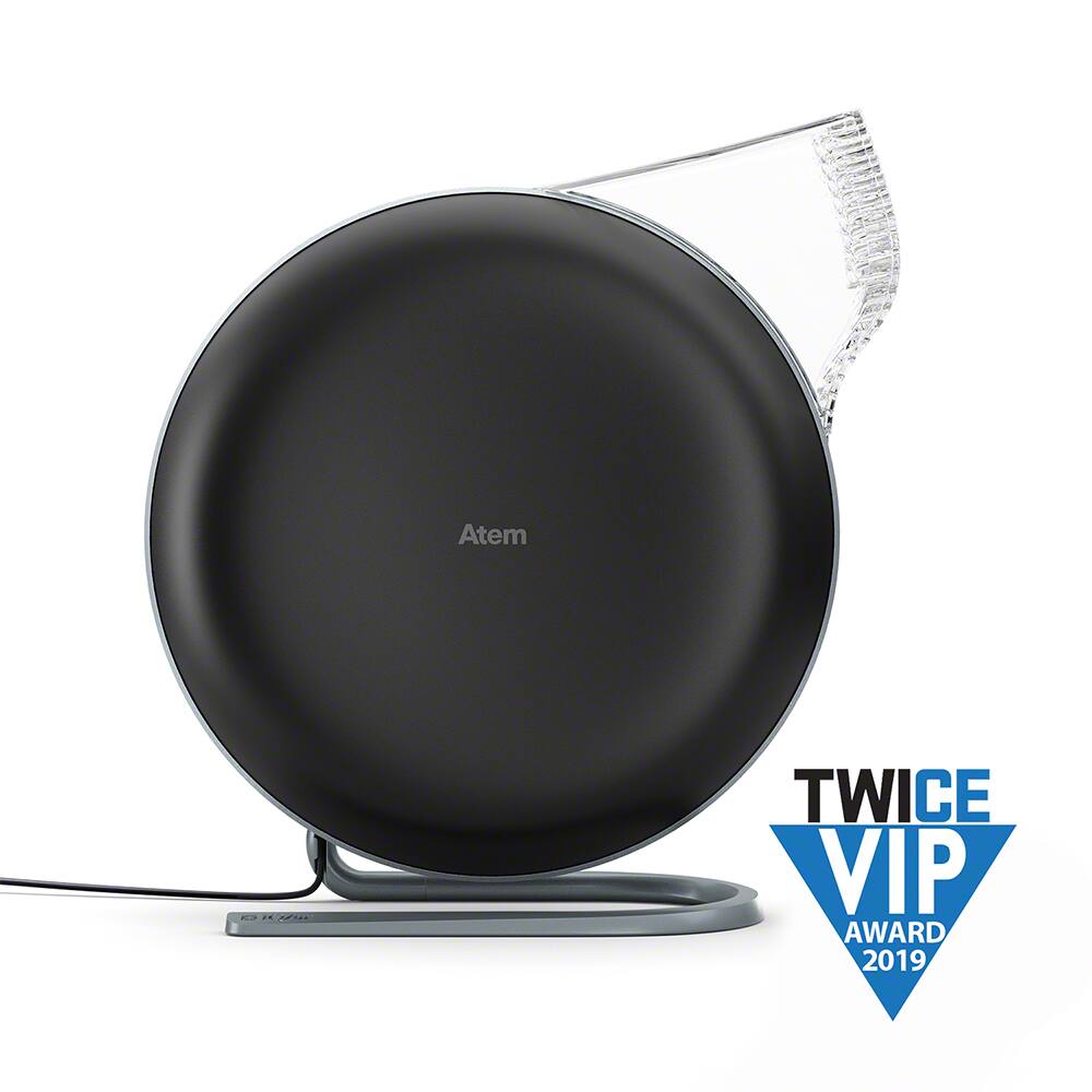 Angle. IQAir - Atem Personal Air Purifier - Black.