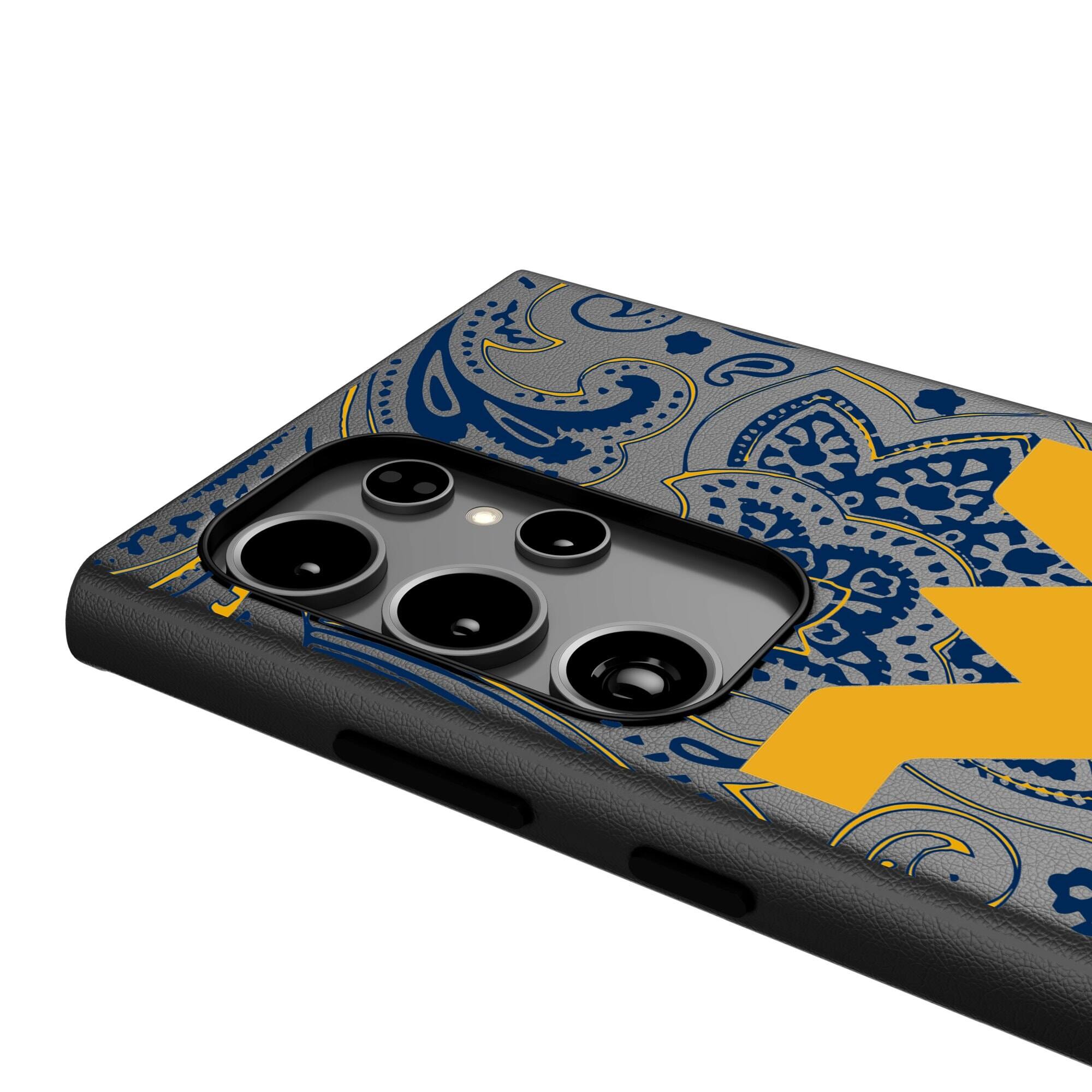Alt View 3. Keyscaper - West Virginia Mountaineers Paisley Galaxy Magnetic Bump Case - S24 - Black.