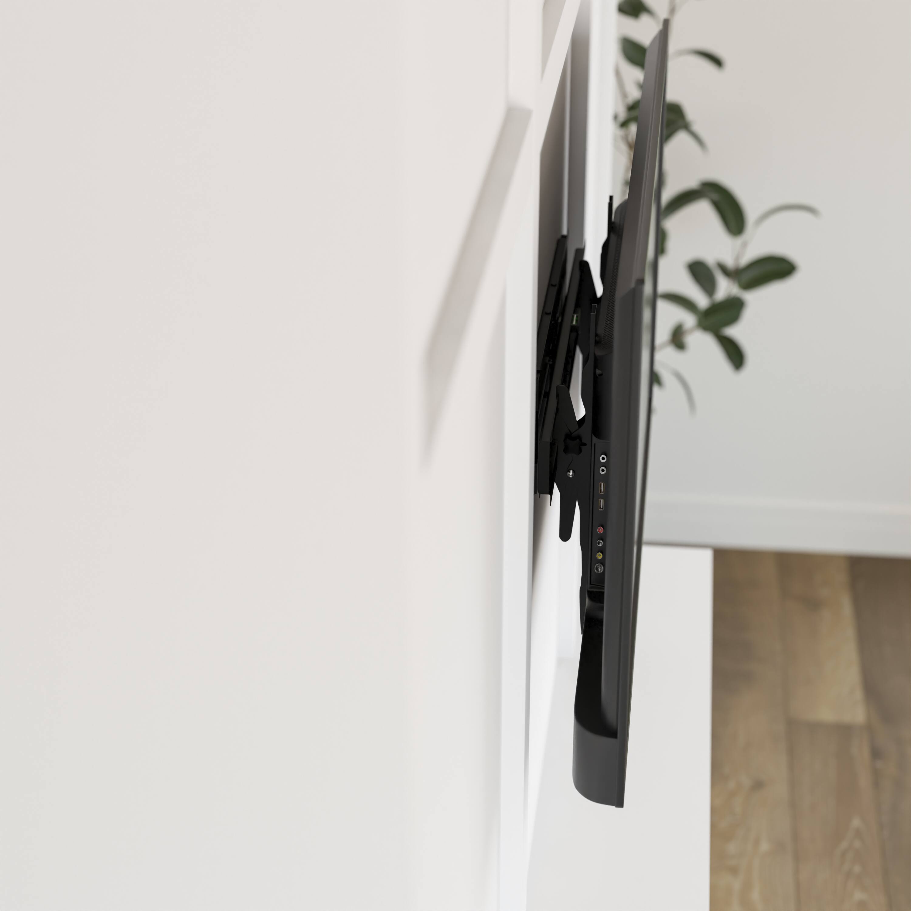Alt View 4. Emma + Oliver - Full Motion TV Wall Mount-32"-55", 40"-84" TV-Built in Level-Quick Release Cords - Black.