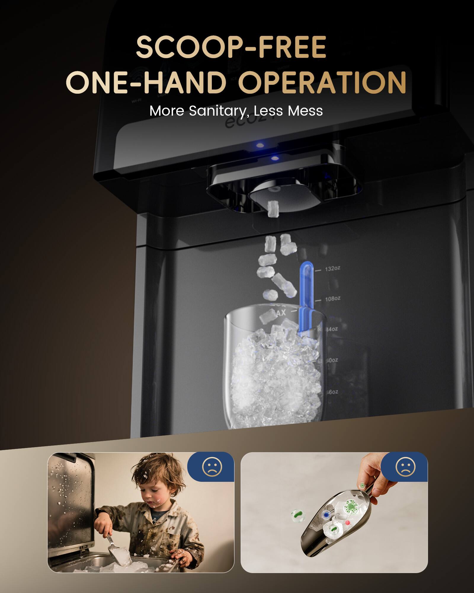 SCOOP-FREE ONE-HAND OPERATION More Sanitary, Less Mess ecue - 132oz AX 108oz 84oz 60oz 6oz