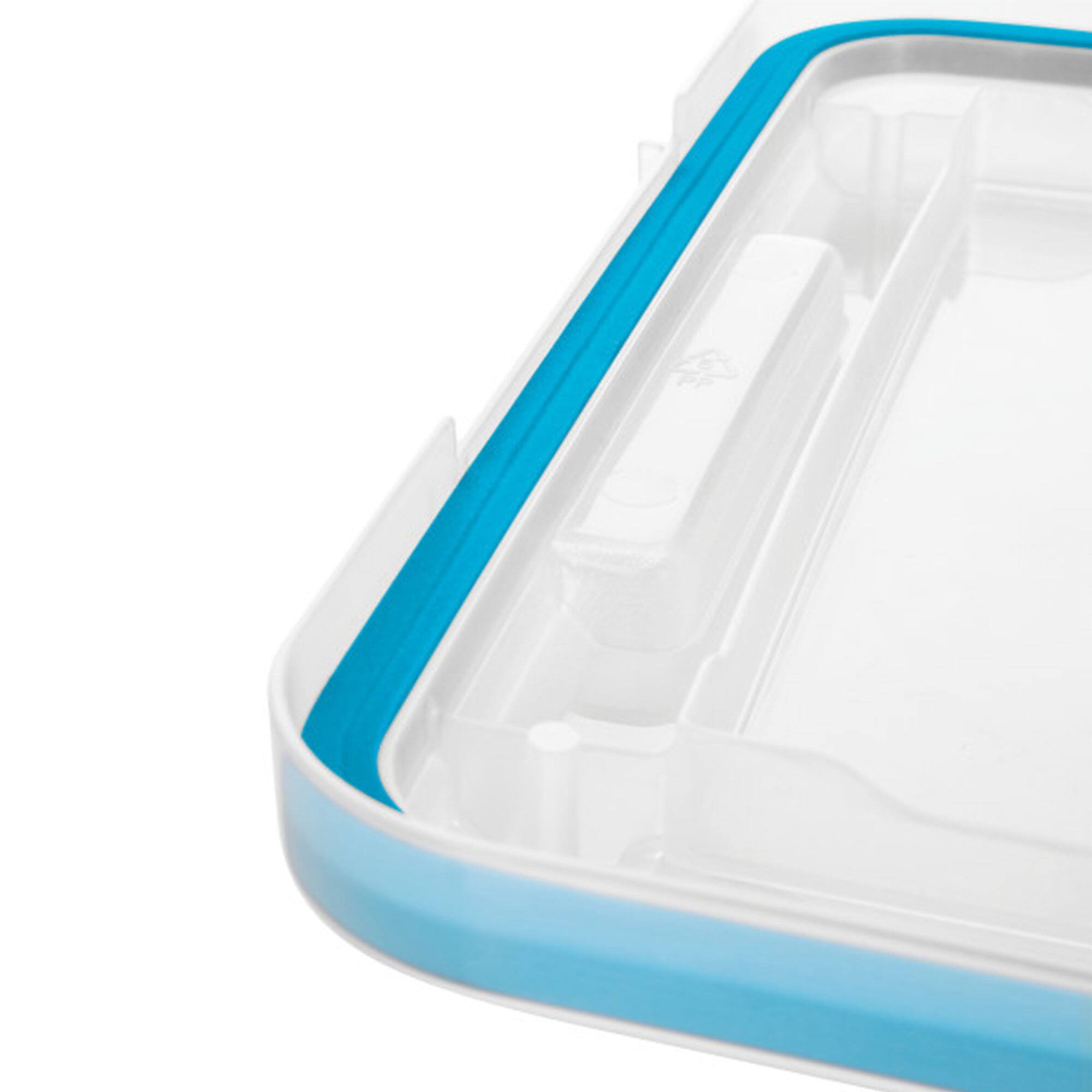 Alt View 8. Sterilite - Sterilite 20 Quart Gasket Box, Stackable Storage Bin with Latching Lid, 6 Pack - Clear with Blue Aquarium Gasket.