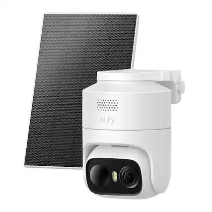 Front. eufy Security - eufyCam C37,Security Camera Wireless Outdoor,360 PTZ,AI Tracking&Detection, 2K Flexible Solar Camera,Color Night Vision.