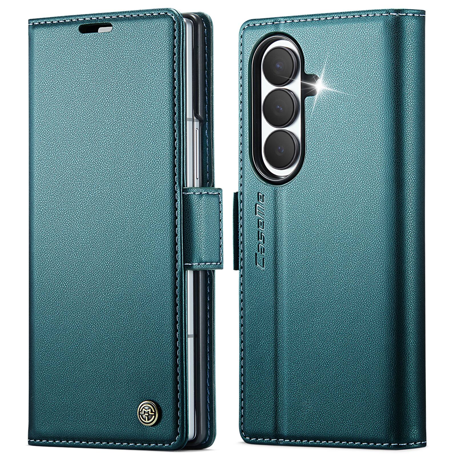 Angle. UUCOVER - For Samsung Galaxy Z Fold8 Ultra PU Leather Wallet Case with RFID Blocking Card Holder Cash Slot, Magnetic Folio Cover - Green.