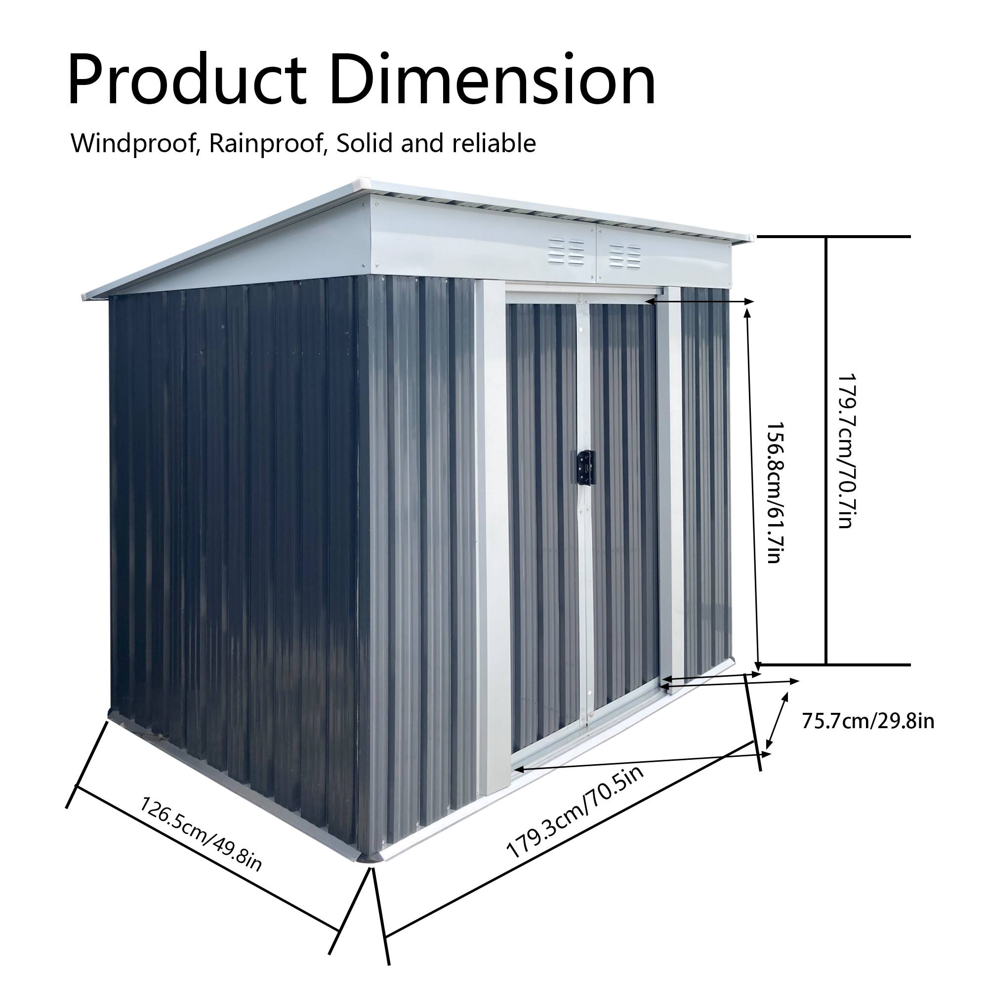 Product Dimension  
Windproof, Rainproof, Solid and reliable  
156.8cm/61.7in  
179.7cm/70.7in  
126.5cm/49.8in  
179.3cm/70.5in  
75.7cm/29.8in