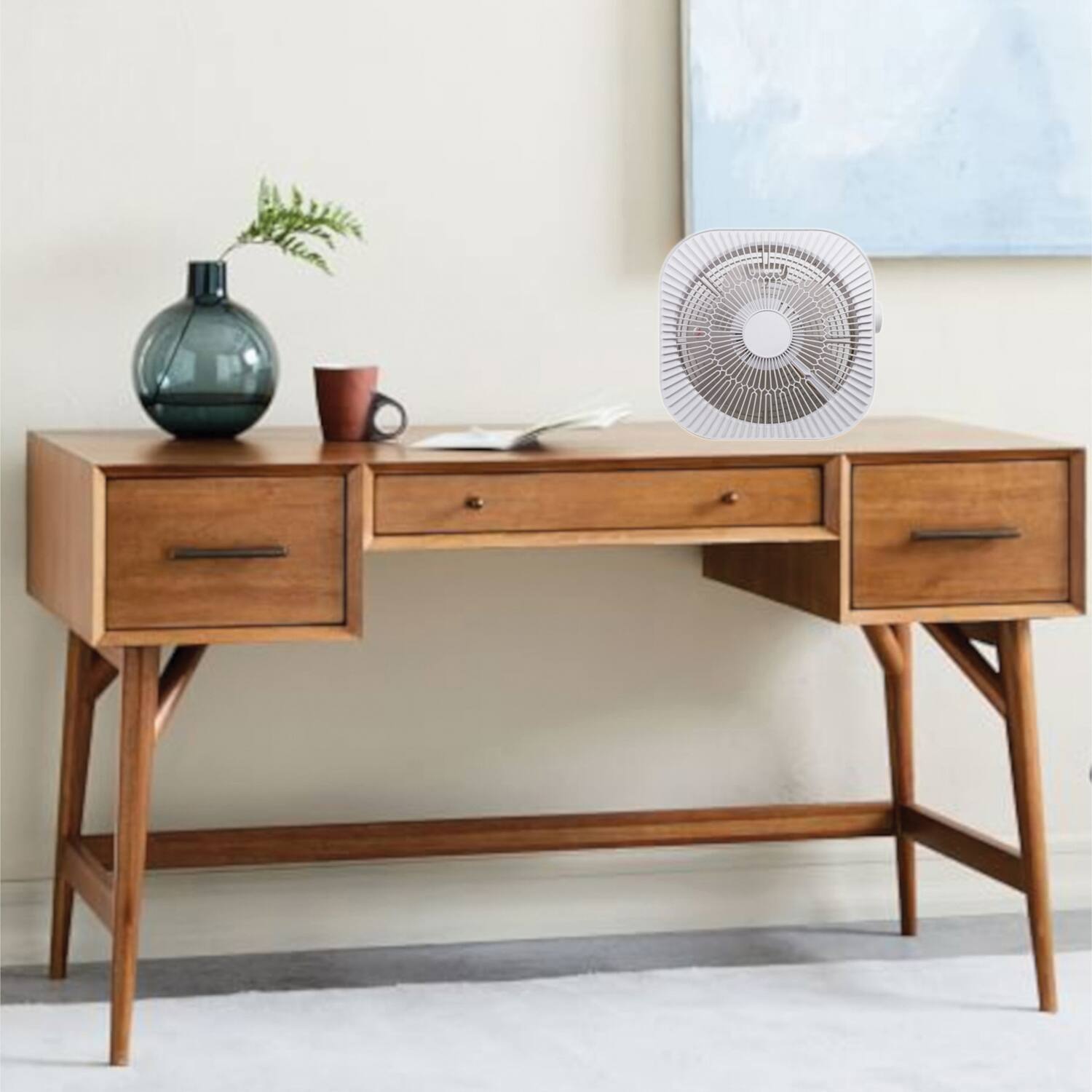 Left. Optimus - 12" 2-Speed 40W Box Fan F-1023 - White.