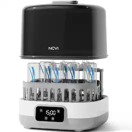 NCVI - Baby Bottle Sterilizer and Dryer, 20-Minute Cycle, Up to 8 Bottles