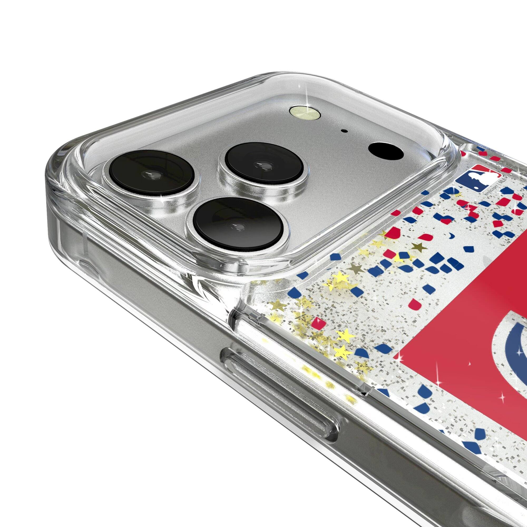 Alt View 2. Keyscaper - Texas Rangers Glitter Confetti iPhone Case - 15 Pro Max - Multicolor.