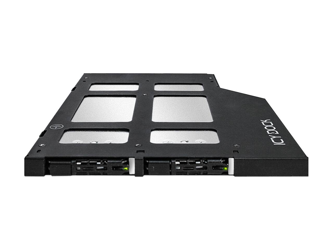 Alt View 1. Icy Dock - 2 x M.2 NVMe SSD Mobile Rack Enclosure for Ultra Slim ODD Bay (9.5mm).