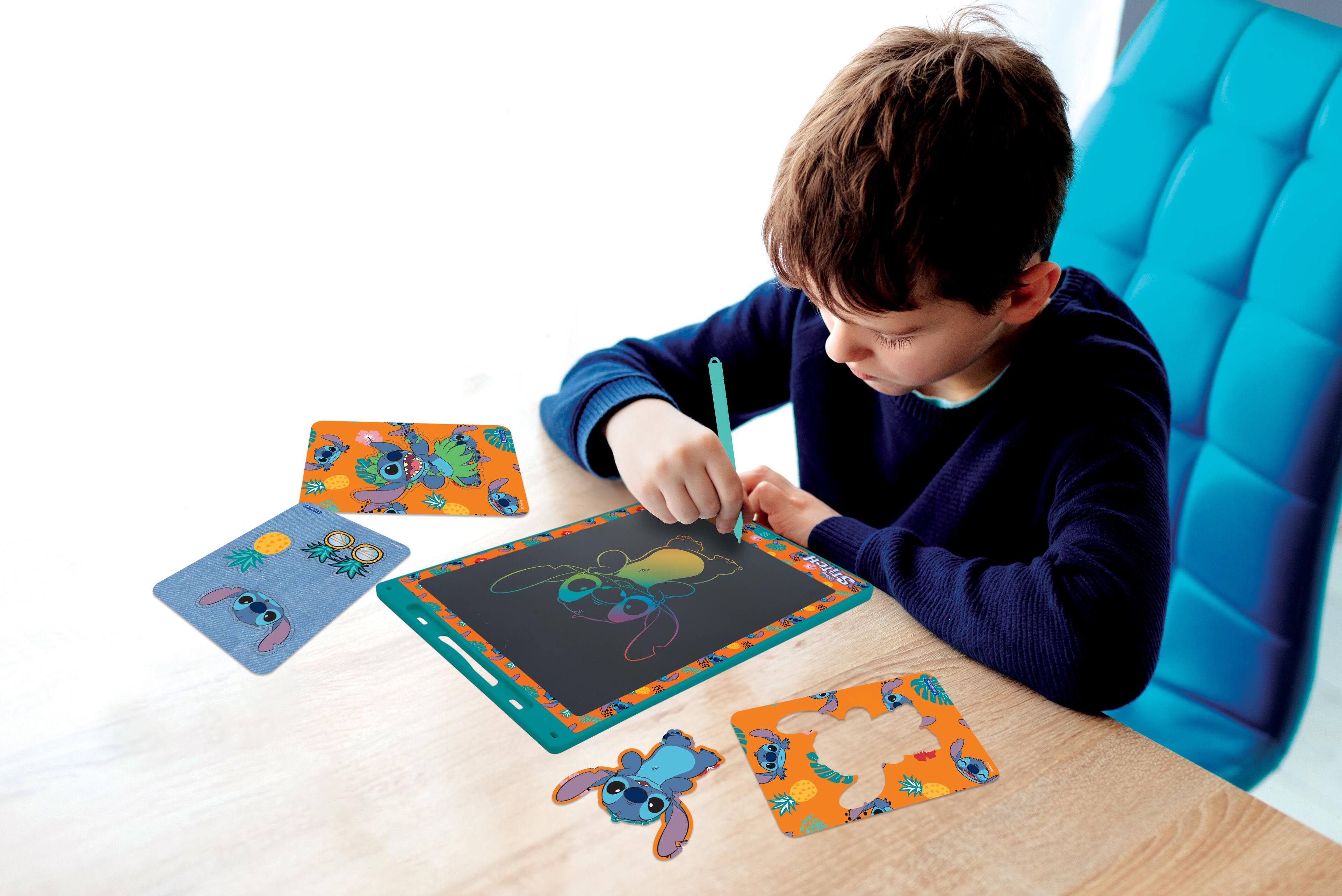 Alt View 6. Lexibook - Disney Stitch 11’’ Multicolor Learning Drawing E-ink Tablet with Stencils.