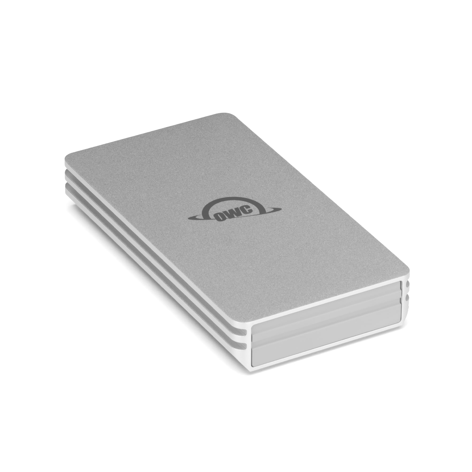 Front. OWC - OWC 1TB Envoy Single Ultra Portable Aluminum Bus Powered 10G/s USB-C Thunderbolt Compatible External NVMe SSD Drive - Silver.