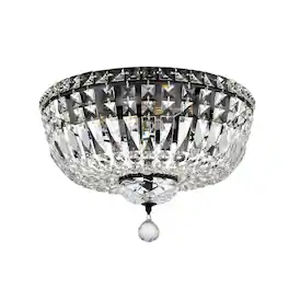 Elegant Lighting - Tranquil 16 inch black flush mount - Black And Clear