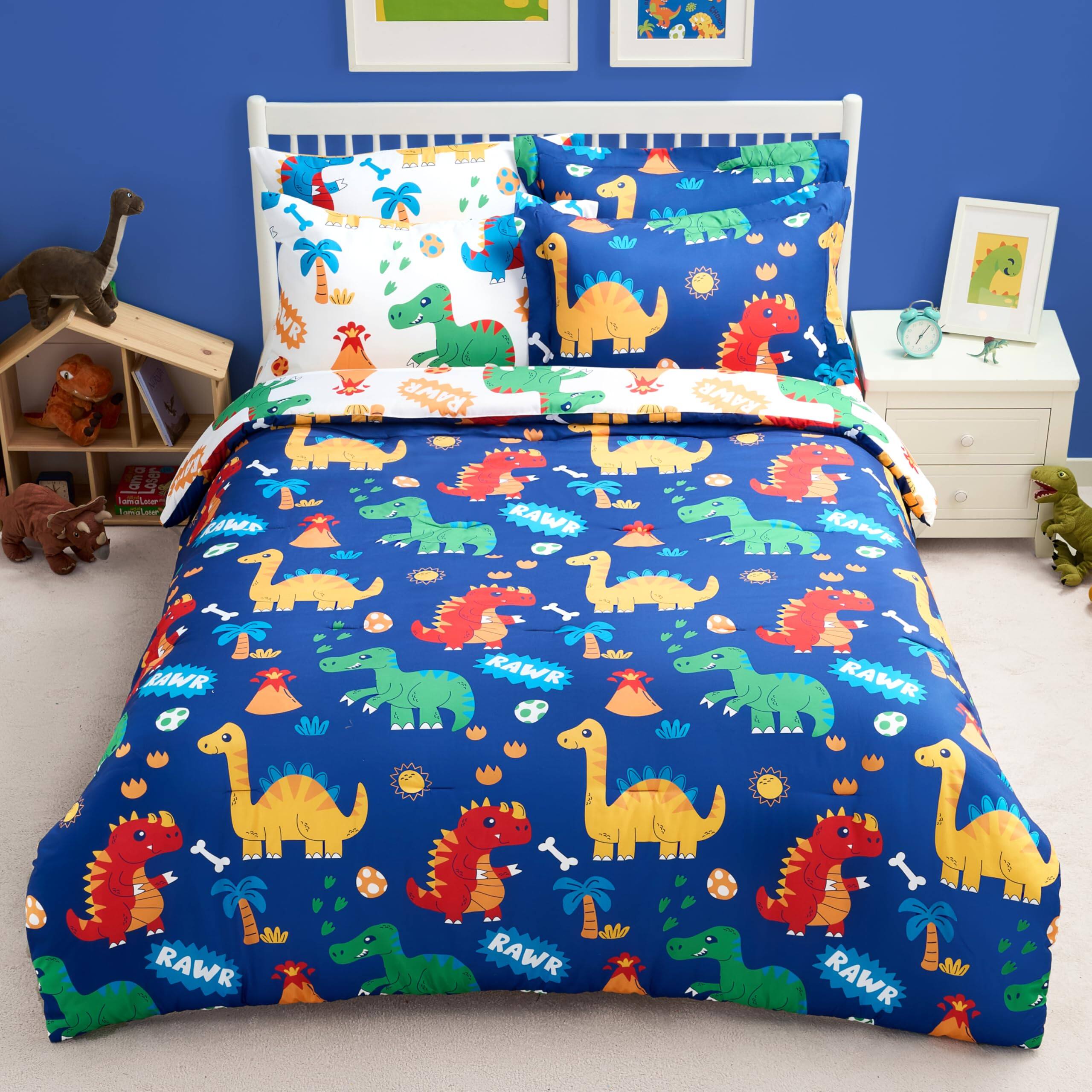 Dark Blue Cute Dinosaur Full