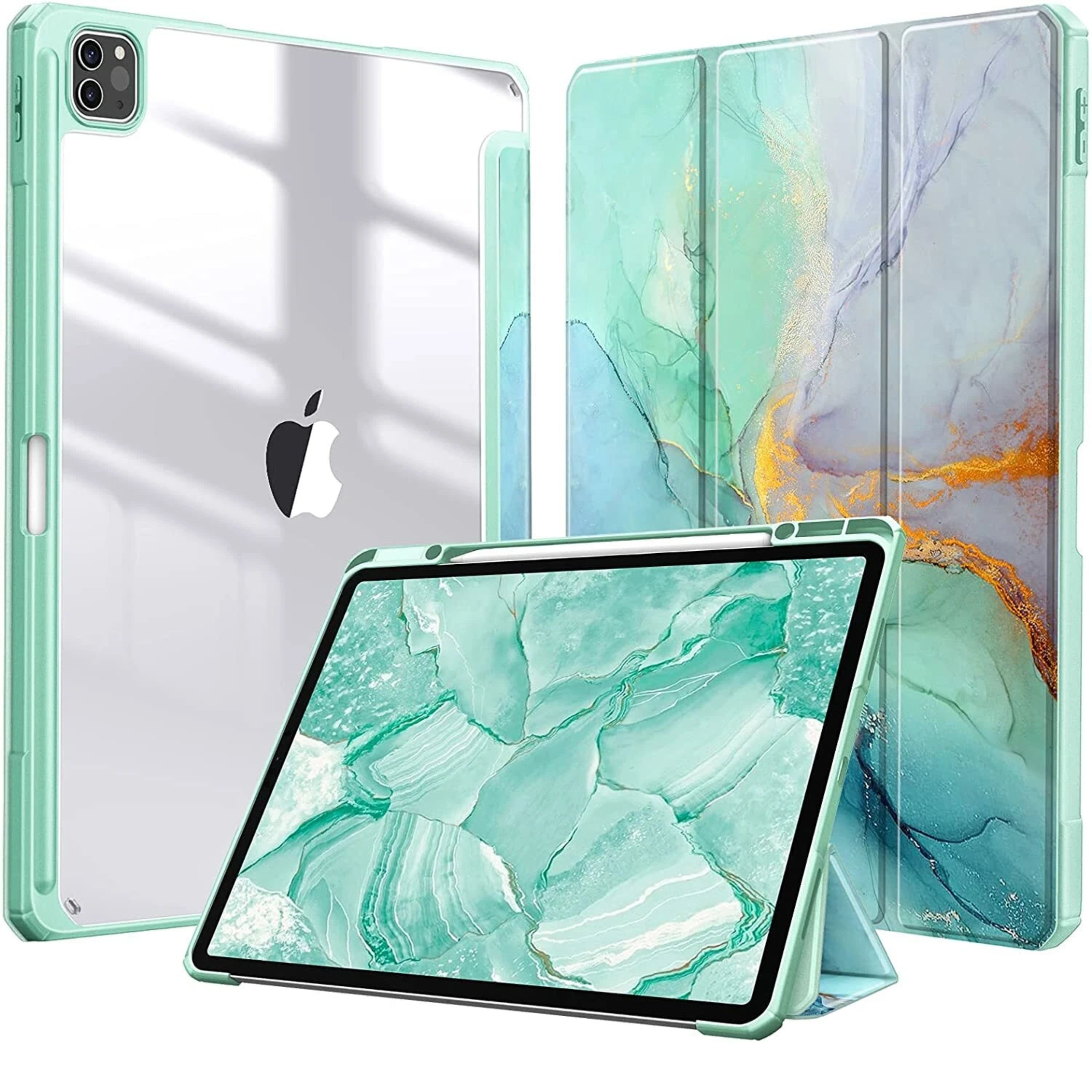 Kitcheniva - Slim Shockproof Stand Case For iPad Pro 12.9 Inch 6th 5th And 4th Generation - Emerald Marble