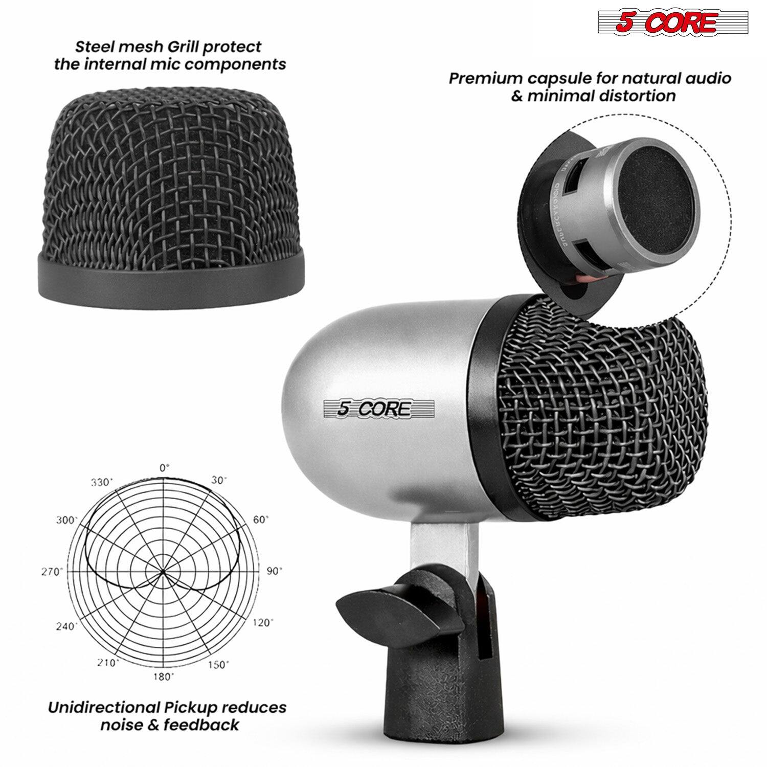 Steel mesh Grill protect the internal mic components

5 CORE

Premium capsule for natural audio & minimal distortion

Unidirectional Pickup reduces noise & feedback