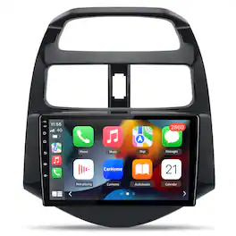 Junsun - For Chevy Spark 2013-2015 4+64GB carplay 9 Inch Android 15 8 Core Car Stereo Radio WIFI RDS DSP SWC FM BT - Black