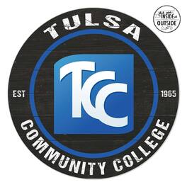 Jardine - Tulsa Community College 20'' x 20'' Indoor/Outdoor Circle Sign - Blue