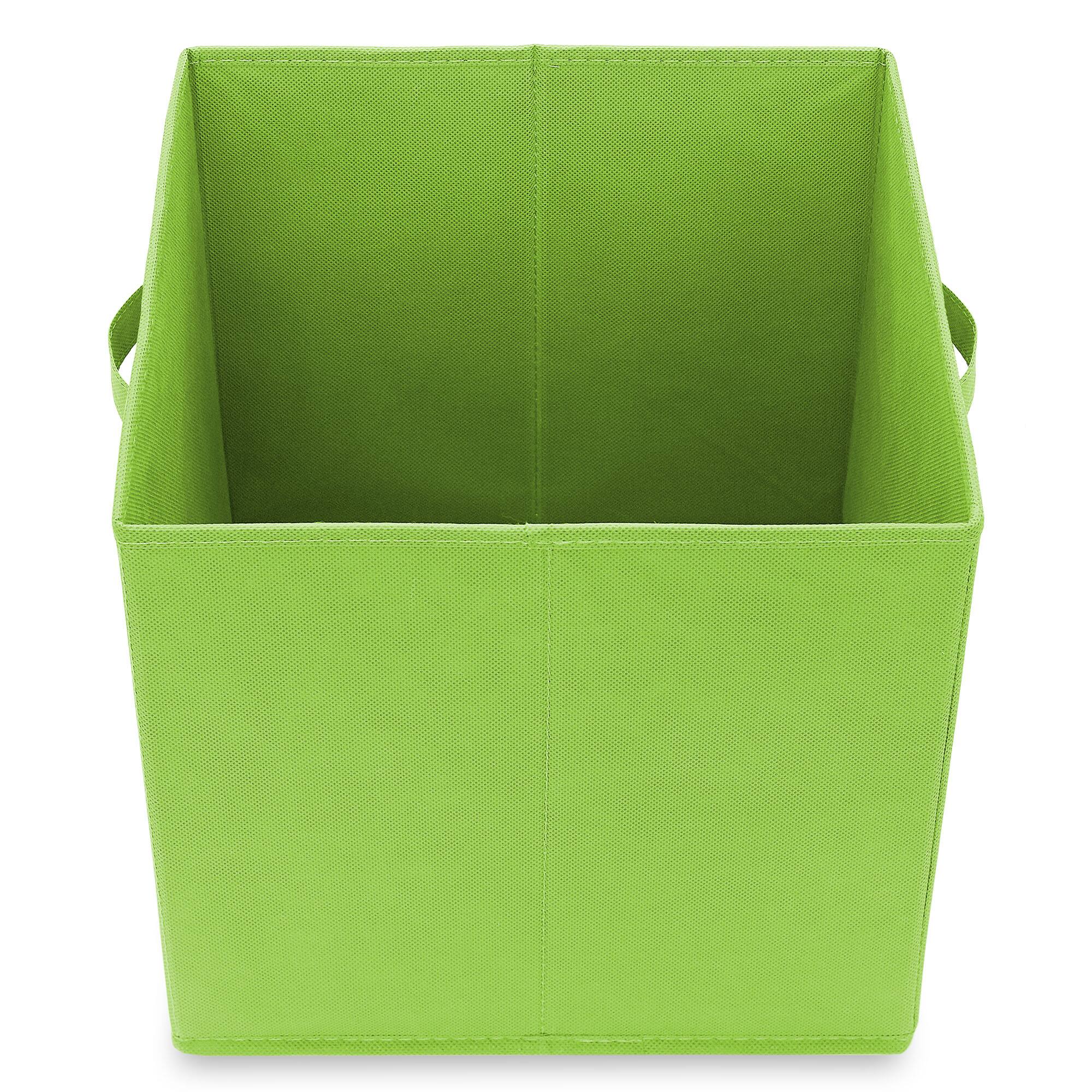 Alt View 3. Casafield - (Set of 12) Collapsible Fabric Cubes - Storage Bins - Lime Green.