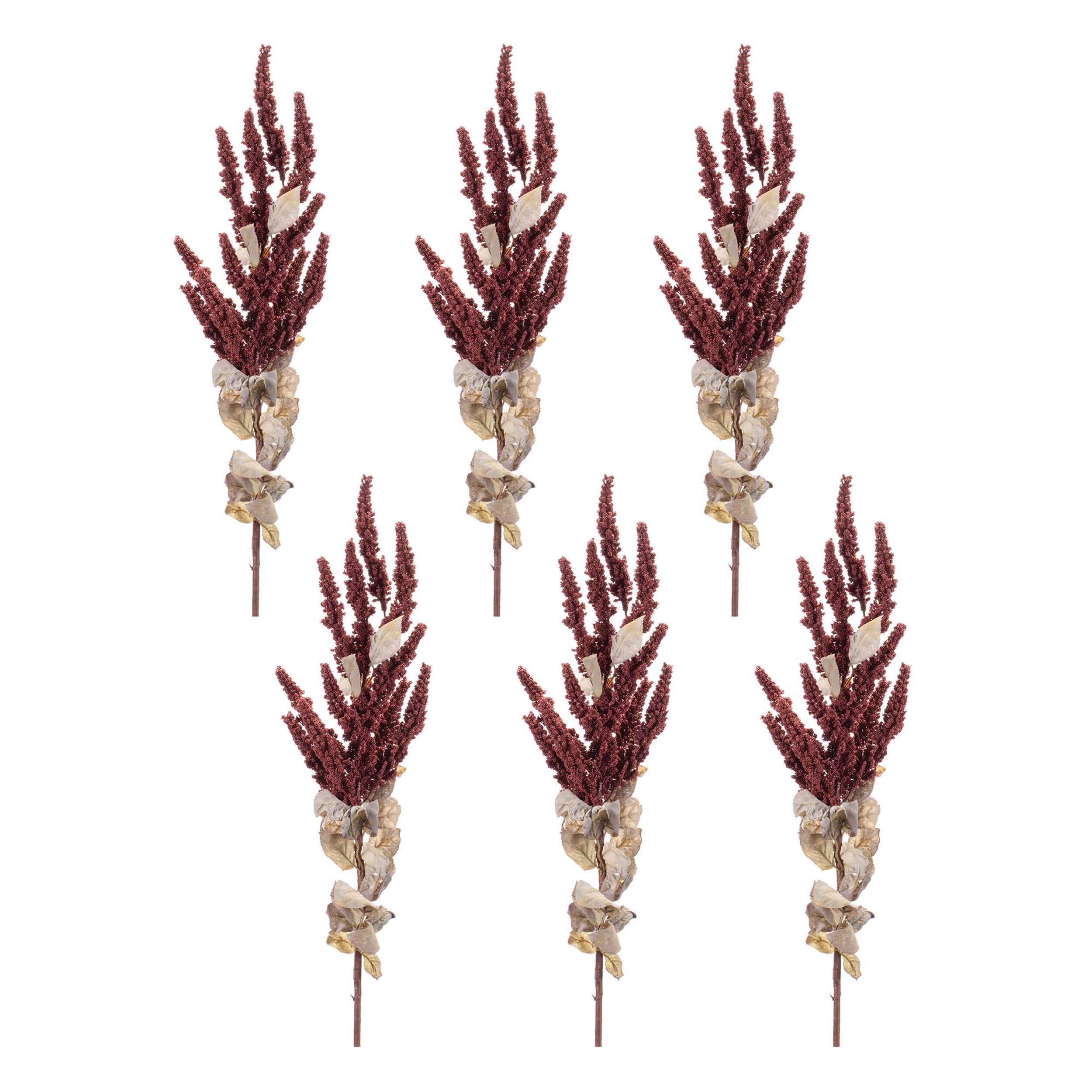 Left. BreeBe - Fall Clusttered Berry Stem (Set of 6) - Red, Green.