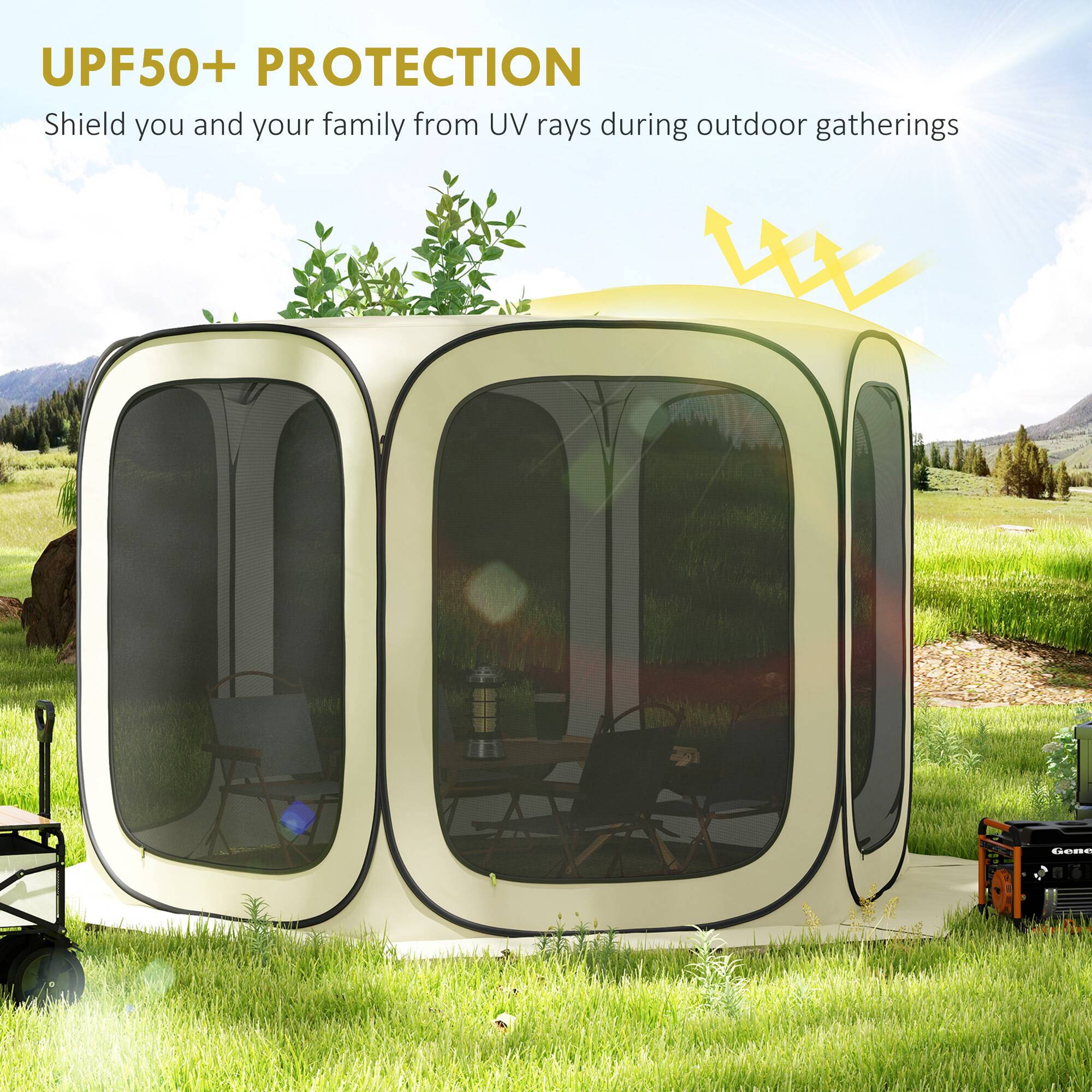UPF50+ PROTECTION  
Shield you and your family from UV rays during outdoor gatherings