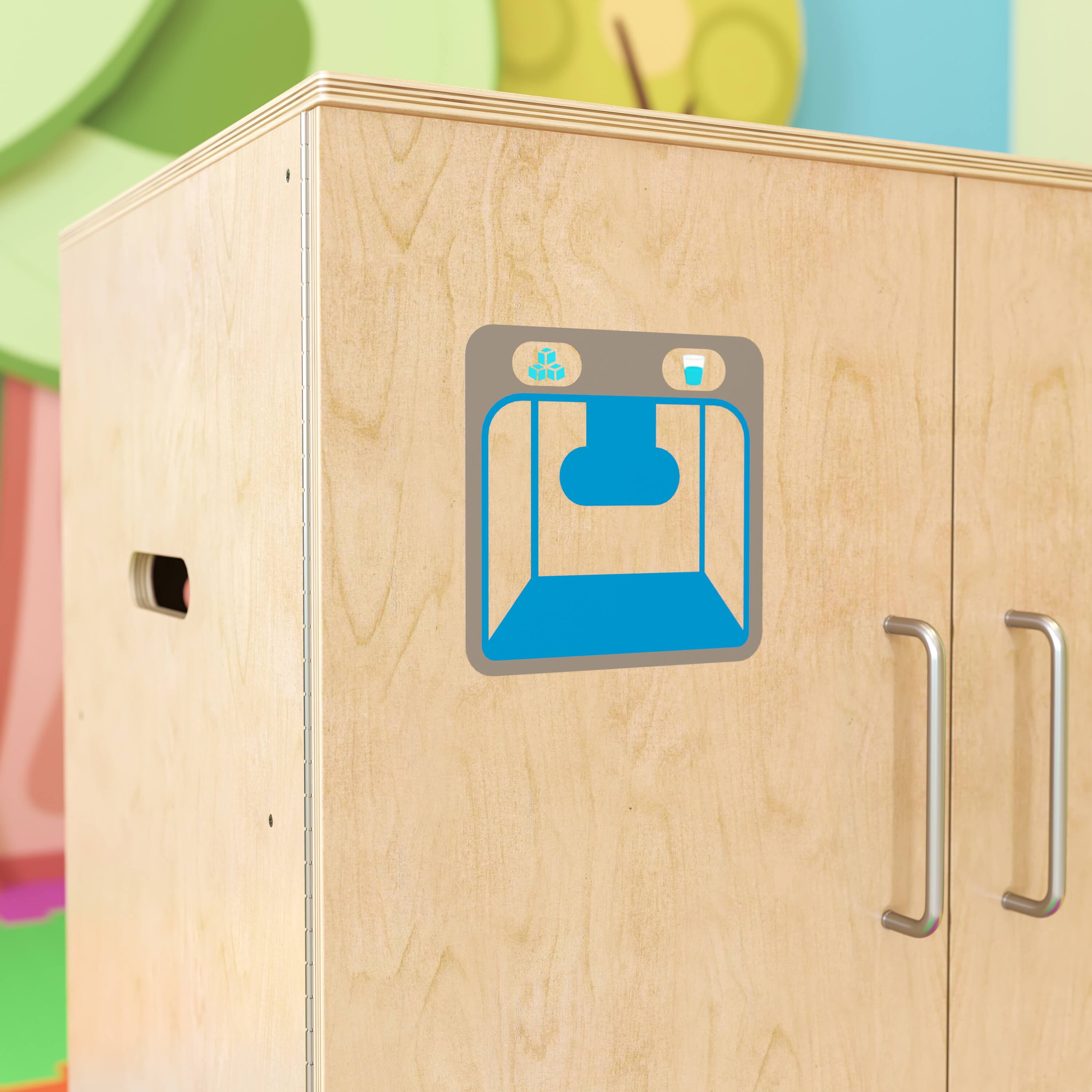 Alt View 5. Emma + Oliver - Children's Wood Refrigerator for Commercial or Home Use - Kid Friendly Design - Natural.
