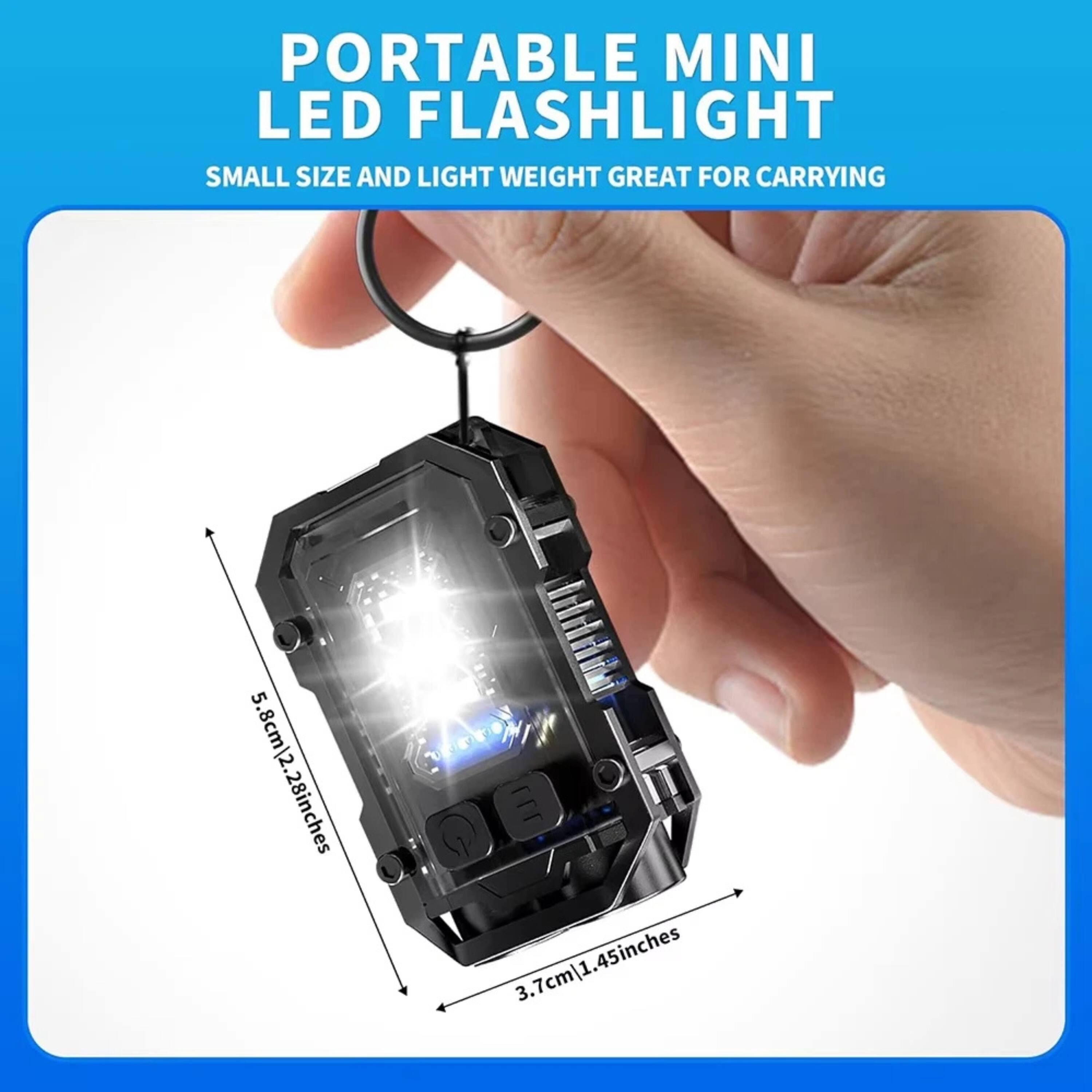 PORTABLE MINI LED FLASHLIGHT  
SMALL SIZE AND LIGHT WEIGHT GREAT FOR CARRYING  
5.8cm|2.28inches  
3.7cm|1.45inches