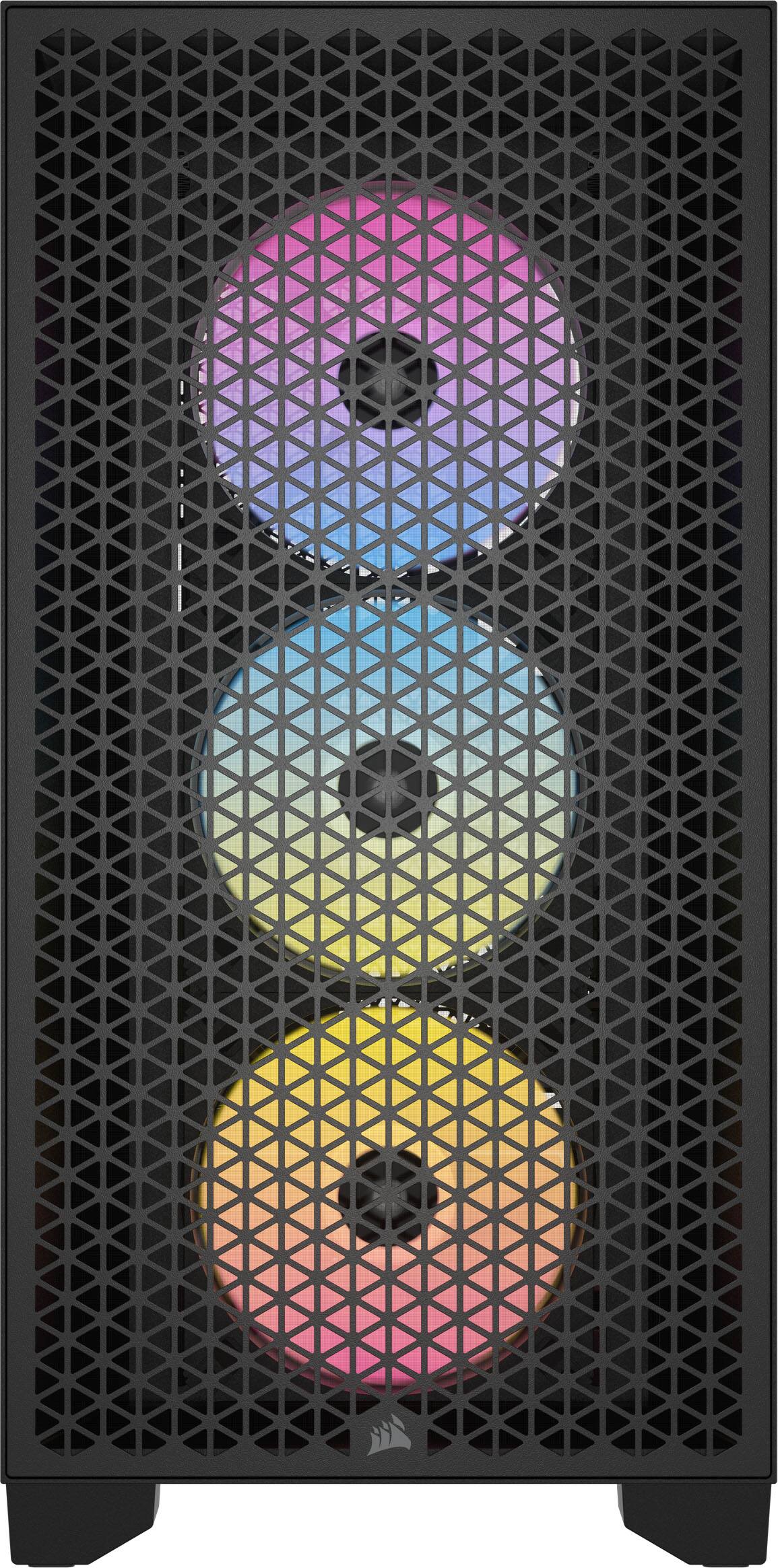 Back. CORSAIR - CORSAIR 3000D RGB Airflow Mid-Tower PC Case, Black, 3 AR120 RGB Fans, High-Airflow, Up to 8x120mm - Black.