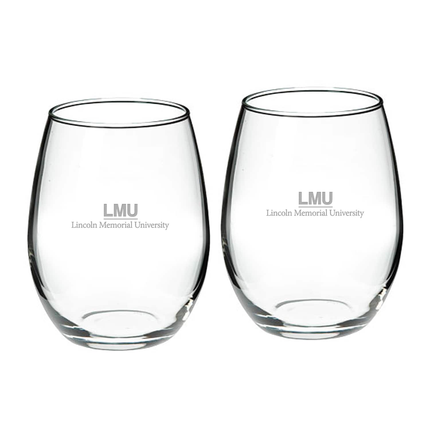 Jardine - Lincoln Memorial Railsplitters Team Design Two-Piece 21oz. Stemless Wine Glass Set - Multicolor