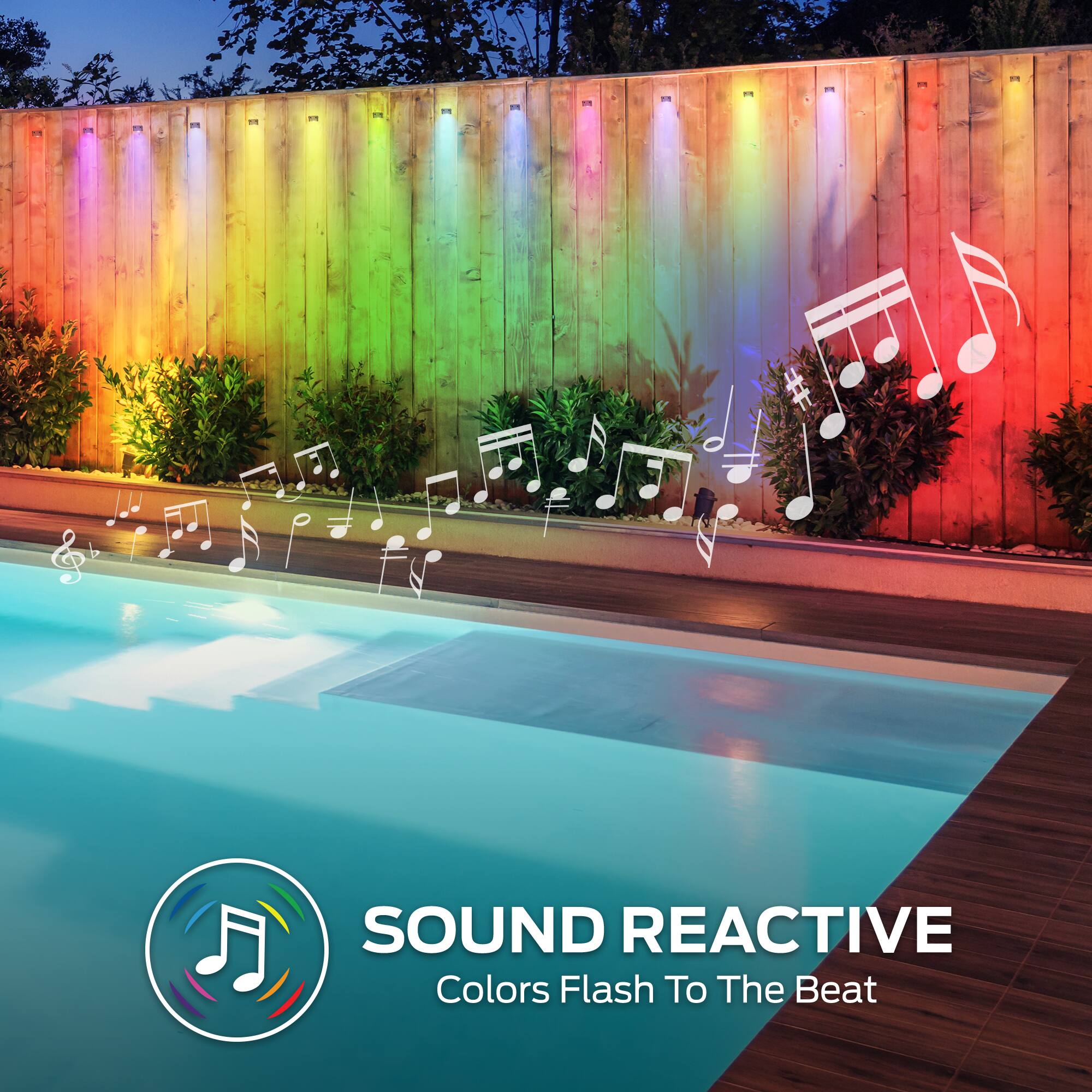 SOUND REACTIVE  
Colors Flash To The Beat