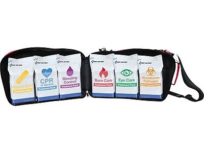 - Wound Care Treatment Pack
- CPR or Sprains Treatment Pack
- Bleeding Control Treatment Pack
- Burn Care Treatment Pack
- Eye Care Treatment Pack
- Bloodborne Pathogen Treatment Pack