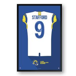 Sporticulture - Matthew Stafford Los Angeles Rams 14" x 20" Away Jersey Framed Art Print - White