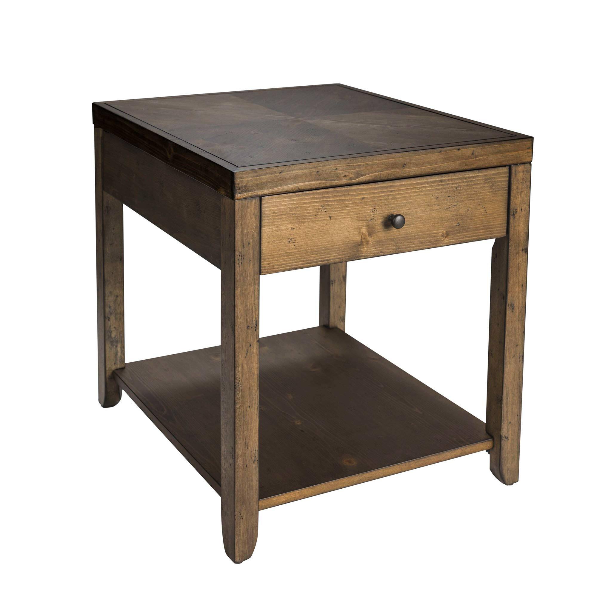 Back. Liberty Furniture Industries - Mitchell End Table in Nutmeg - Brown.