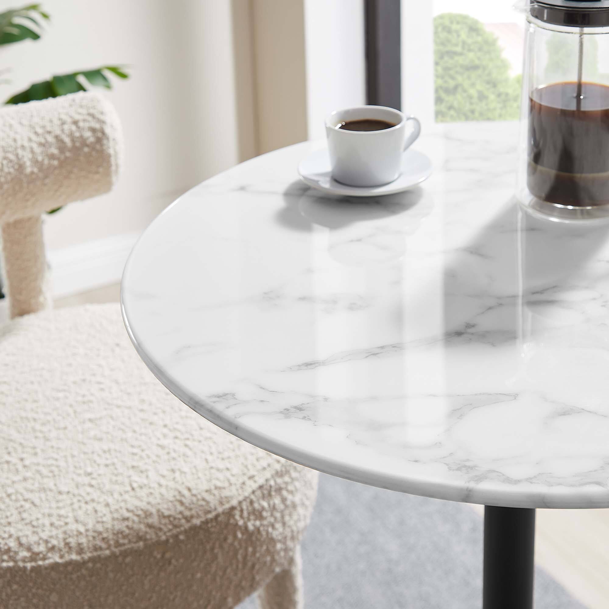 Alt View 1. Modway - Lippa Round Artificial Marble Bar Table - Black White.
