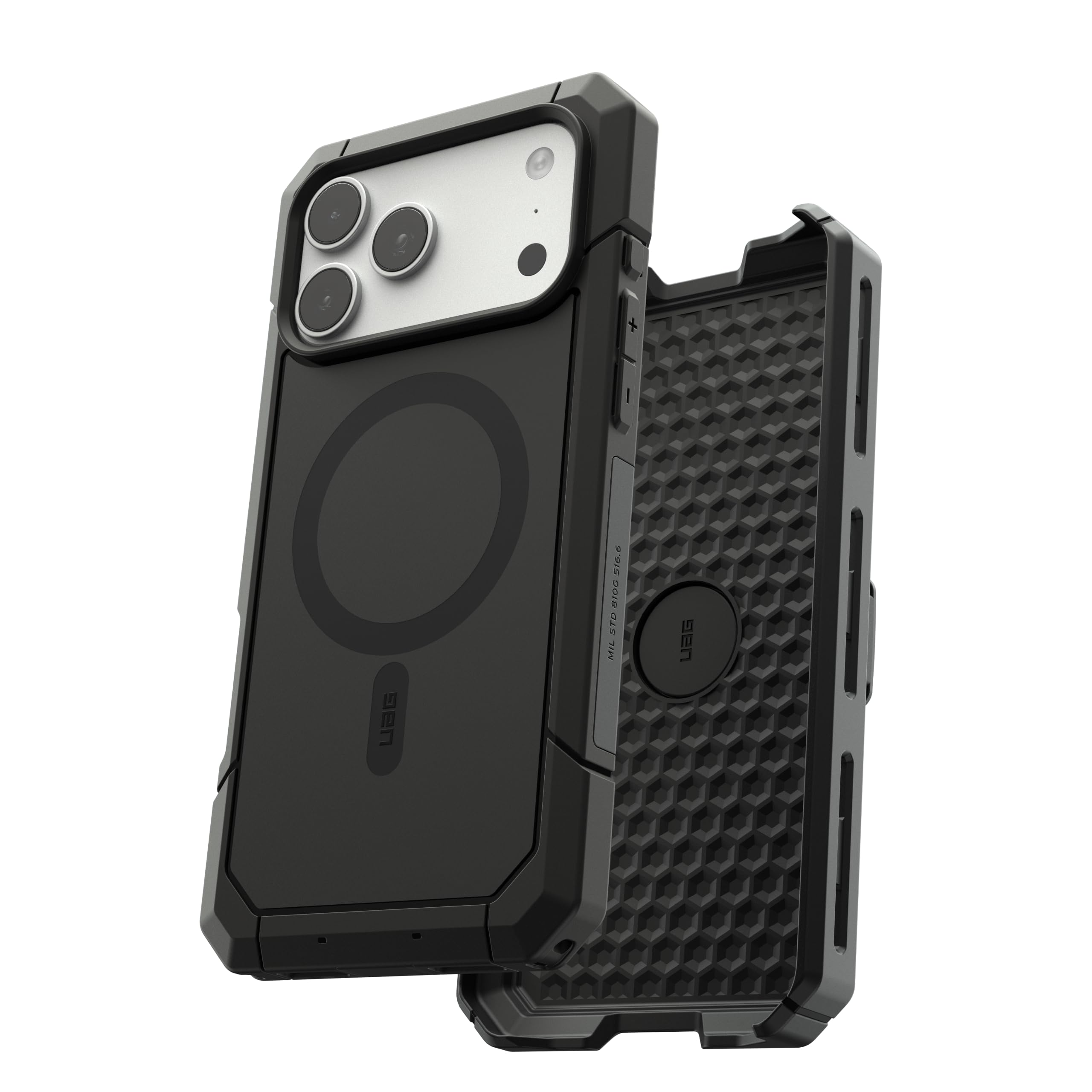 UAG - iPhone 18 Pro Case/iPhone 17 Pro Case with MagSafe & Holster, 2-Piece Full Body Case with Port Protection, Trooper - Black
