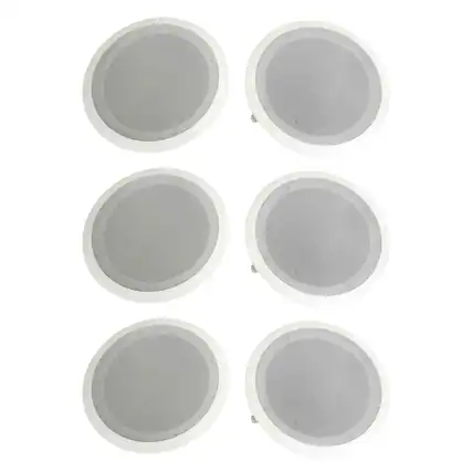 Front. Pyle - Pyle 8 Inch 2 Way In Wall Ceiling Home Speakers System Audio Stereo, 6 Speakers - White.