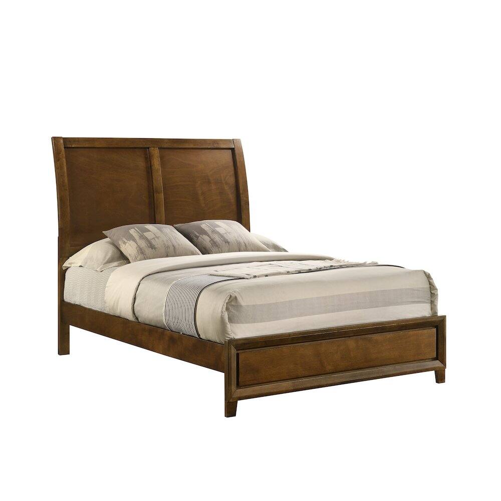 Back. New Classic Furniture - Ballard Wood Full Panel Bed in Walnut Brown - Walnut.