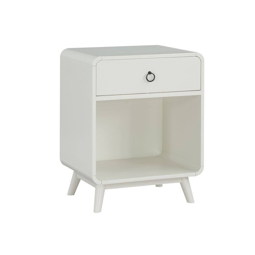 Furniture of America - Ocala Mid-Century Wood 1-Drawer Side Table - White