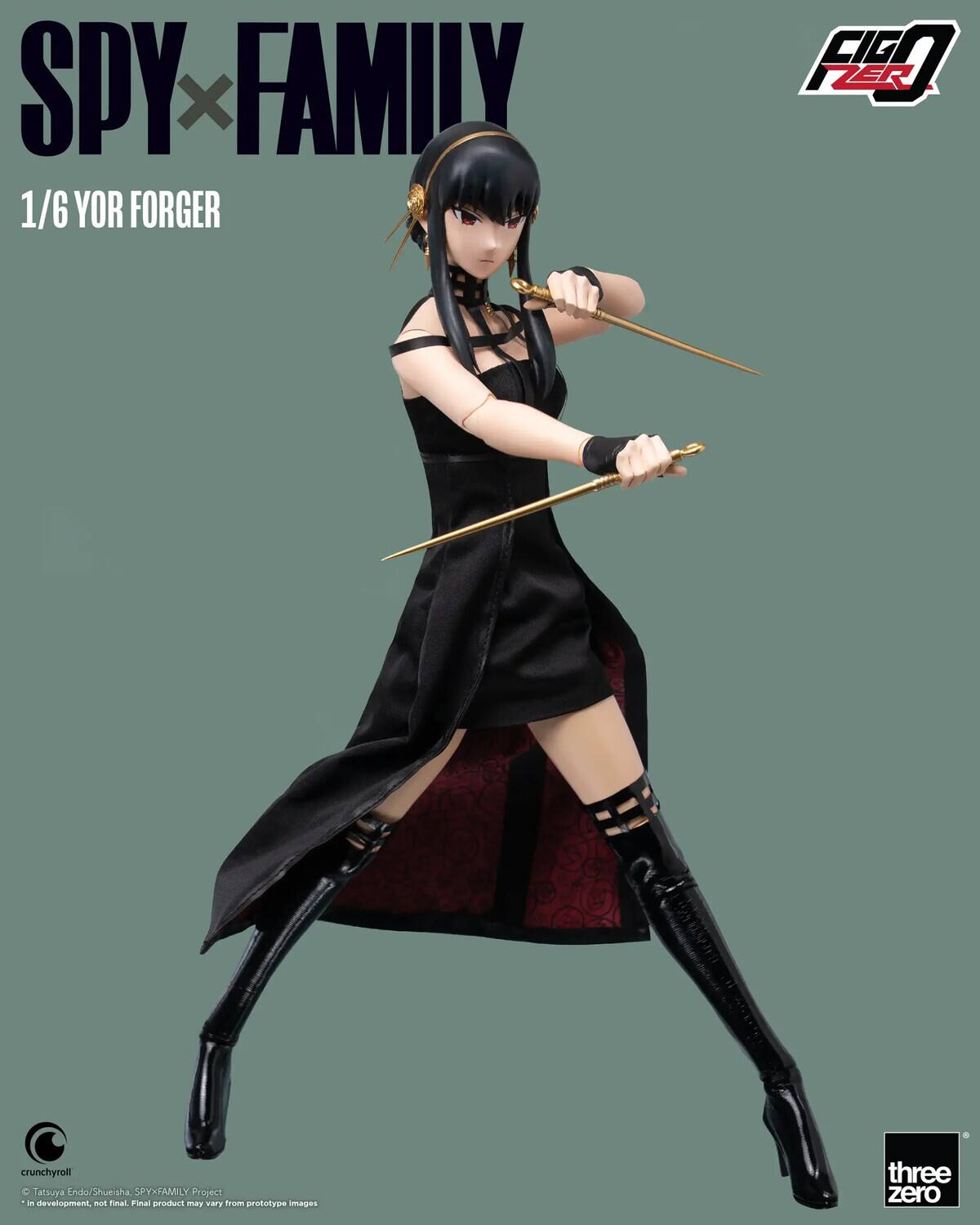 SPY x FAMILY  
1/6 YOR FORGER  
crunchyroll  
© Tatsuya Endo/Shueisha SPYXFAMILY Project  
"In development, not final. Final product may vary from prototype images"  
three zero