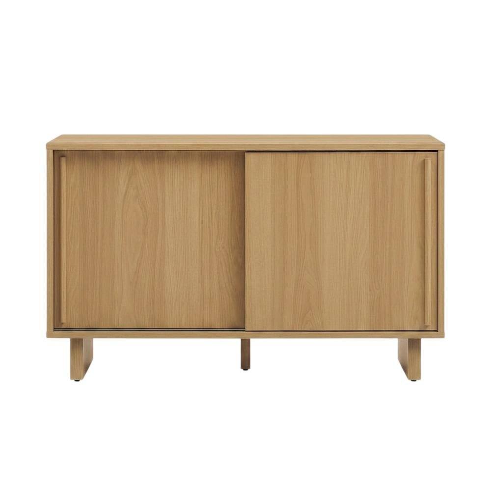 Alt View 3. FurniFact - Medium Record Player Cabinet in Cherry Finish with Vinyl Storage and Shelf - Brown.