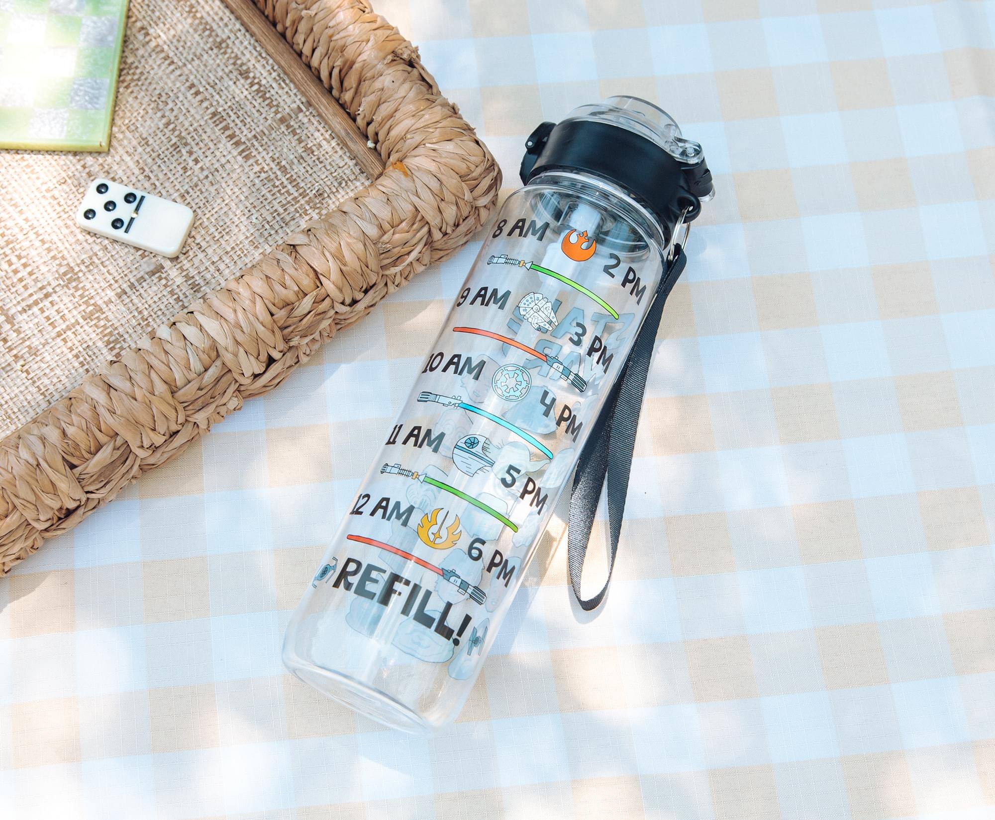 Alt View 3. Silver Buffalo - Star Wars Characters 33-Ounce Plastic Water Bottle With Timetable - Clear.