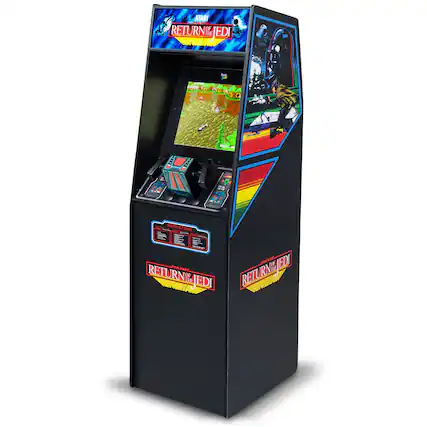 ATARI
RETURN OF THE JEDI
INSTRUCTIONS
1. Insert coin.
2. Press START.
3. Use joystick to move.
4. Press FIRE to shoot.
5. Avoid obstacles.
6. Complete the level.
RETURN OF THE JEDI - E10+ (Everyone 10+)