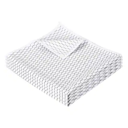 Front. Unique Bargains - 16x16 Inches Fish Scale Microfiber Cloth, 4pcs Ultra Absorbent Lint Free Towel for Glass, Mirror, Kitchen, Cars, Dish - White.