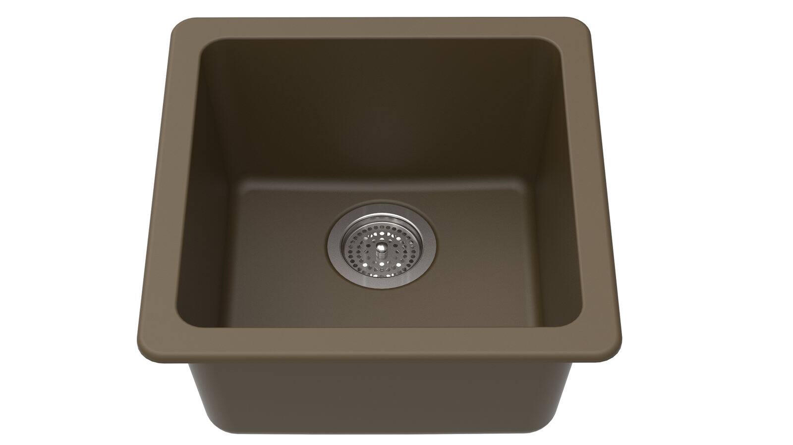 Front. Winpro - Winpro Granite Composite 17 in. Dual Mount Bar Sink in Mocha - Mocha.