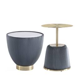 Manhattan Comfort - Anderson Modern 2-Piece End Table - Gray
