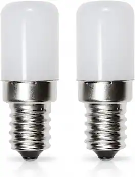 HQRP - Refrigerator LED Light Bulb 2 W 120 V A15 E14 Base 6500K 2-Pack for Whirlpool Maytag