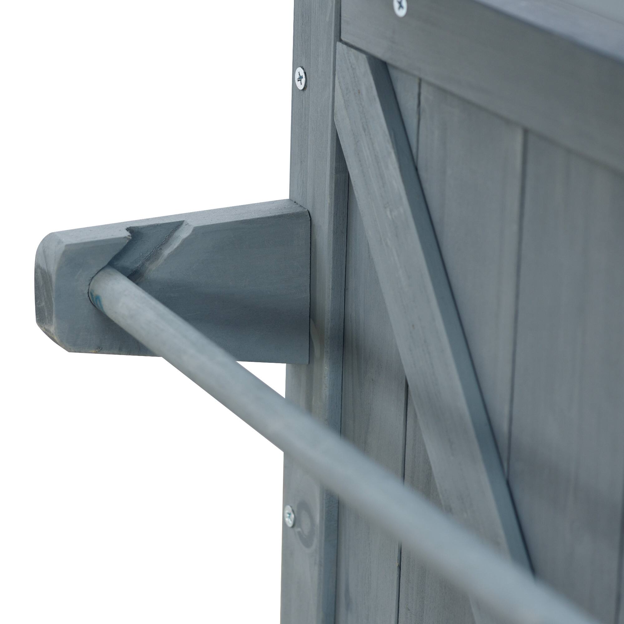 Alt View 7. PexFix - Solid Wood Outdoor Kitchen Island with Stainless Top, Rolling BBQ Grill Cart with Storage, Spice & Towel Rack for Patio - Gray Blue.