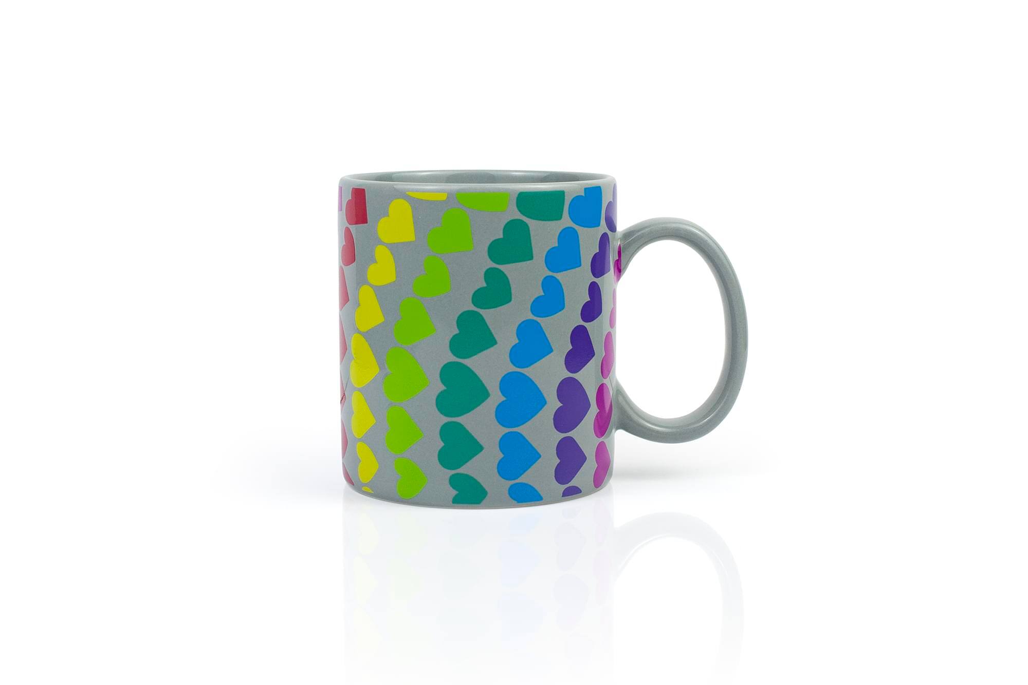 Alt View 1. Toynk - We Are In This Together Rainbow Window Hearts Ceramic Coffee Mug | 16 Ounces - Red.