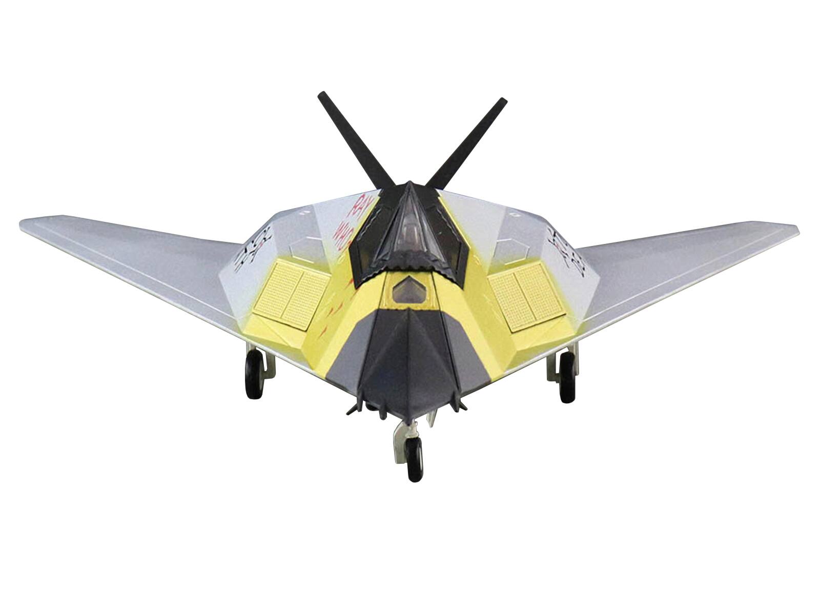 Angle. Hobby Master - Lockheed F-117A Nighthawk Stealth Aircraft "Toxic Death" (1991) "Air Power Series" 1/72 Diecast Model by Hobby Master - Multicolor.