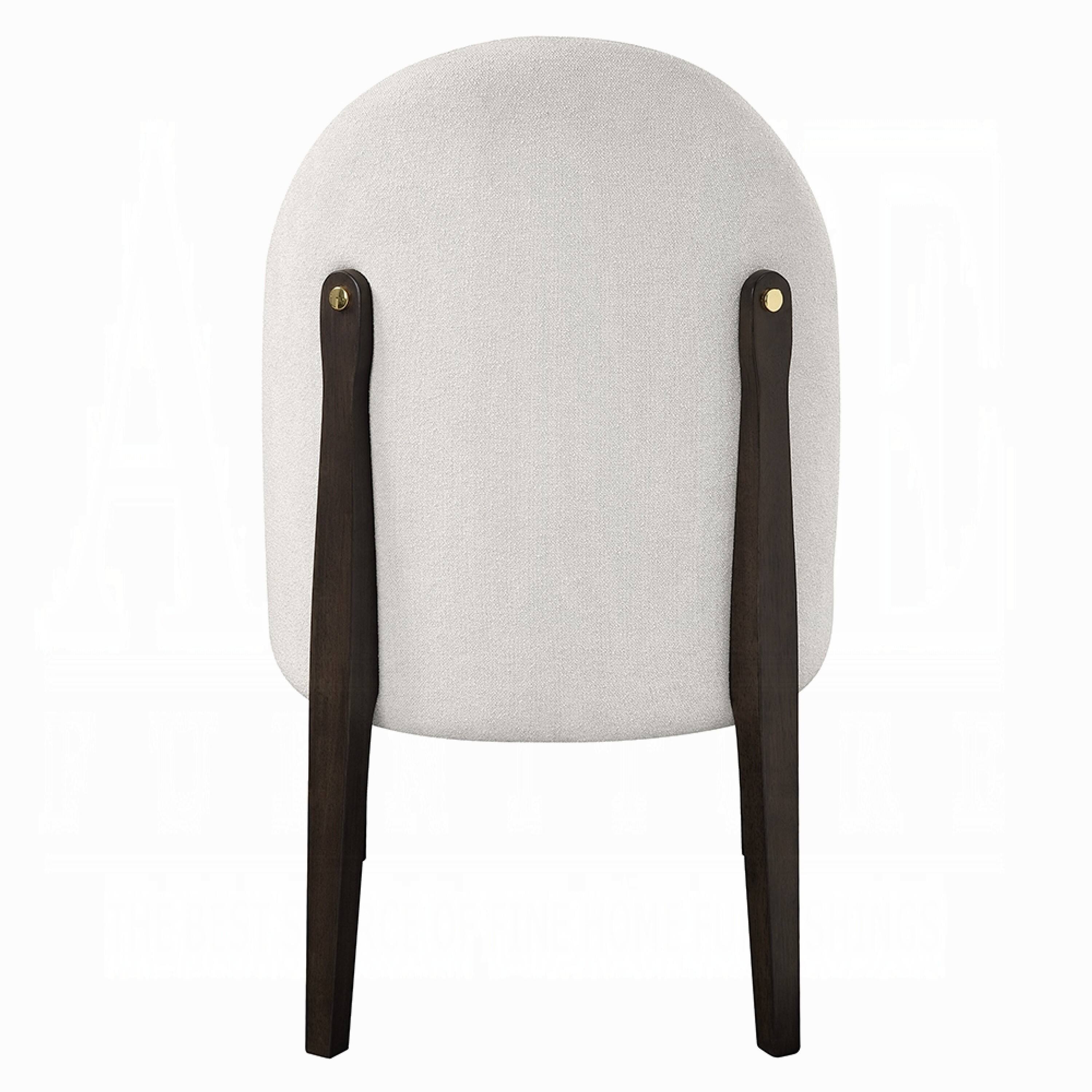 Alt View 3. Manhattan Lane - Jeh Side Dining Chair Set of 2, Beige Chenille - Beige, Espresso Brown.